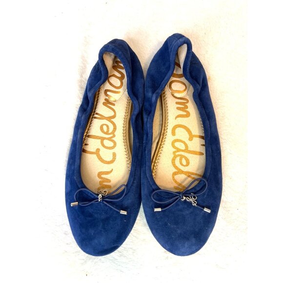 NOT FOR SALE Sam Edelman Felicia Ballet Flat Womens 7.5 Blue Suede Slip On - Picture 11 of 11